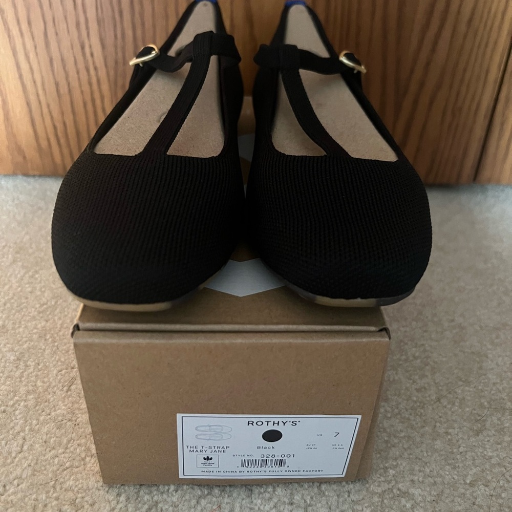 Rothy's Elegant Black T-Strap Loafers